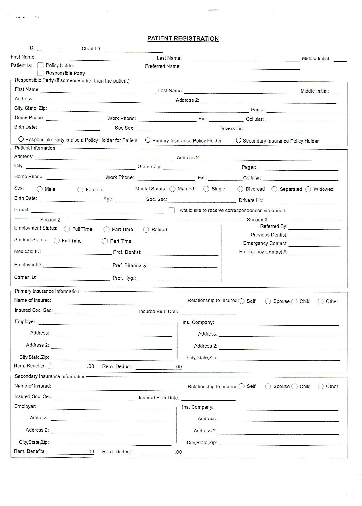 Printable Patient Forms Justice Family Dentistry