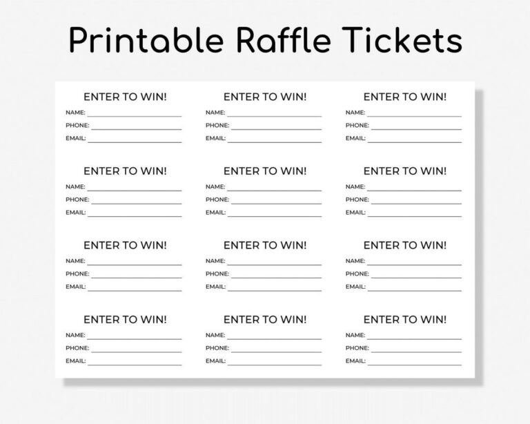 Printable Raffle Tickets Templates Free Shop On Pinterest