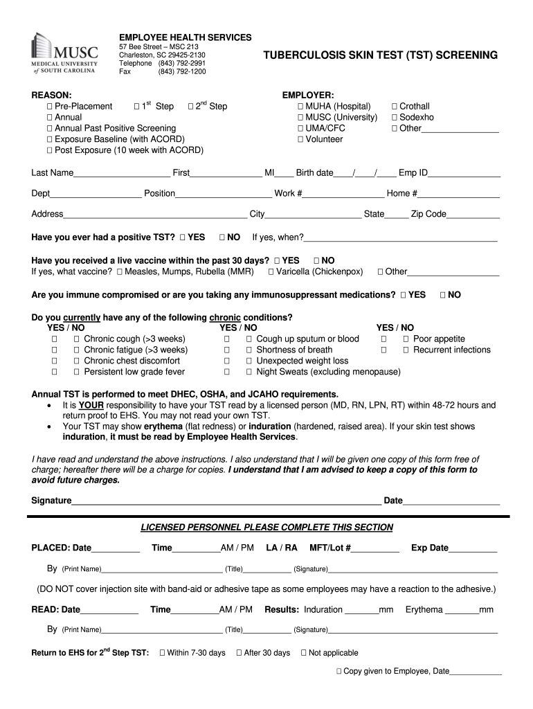 tb test form printable tb test form printable