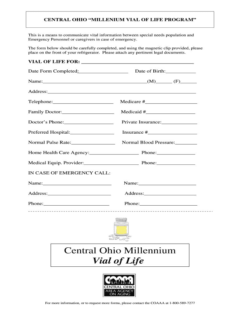 Printable Vial Of Life Forms Fill Out Sign Online DocHub