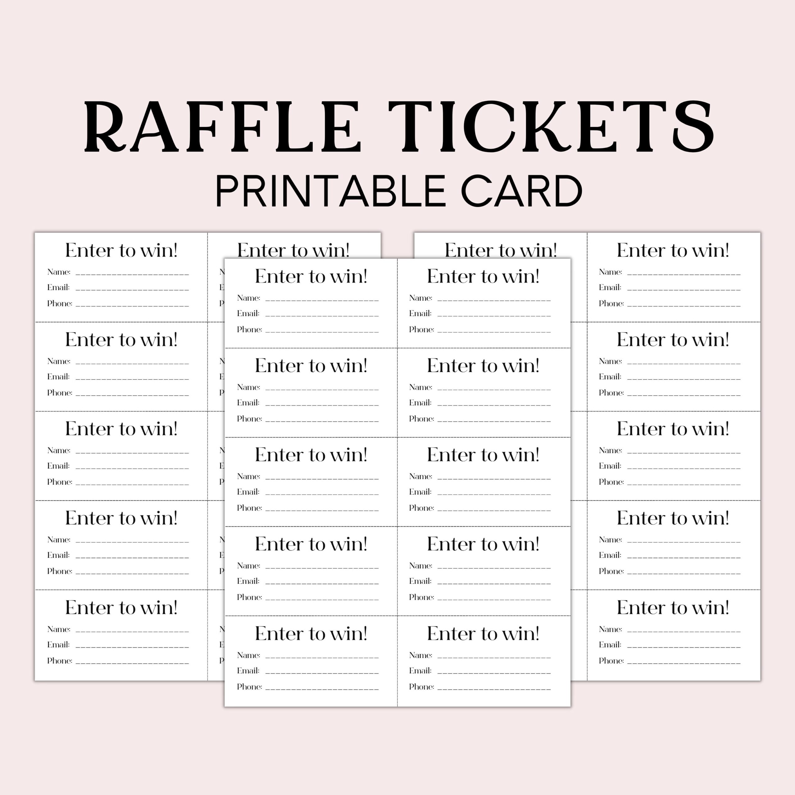 free printable raffle entry form template