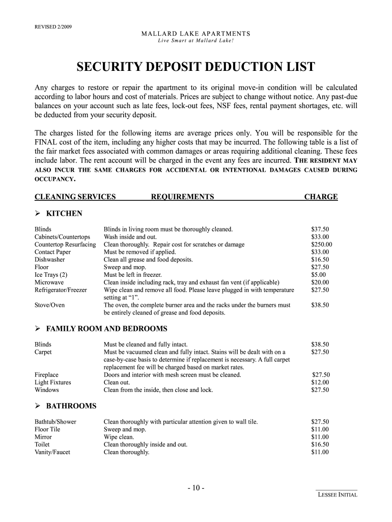 printable security deposit itemization form texas