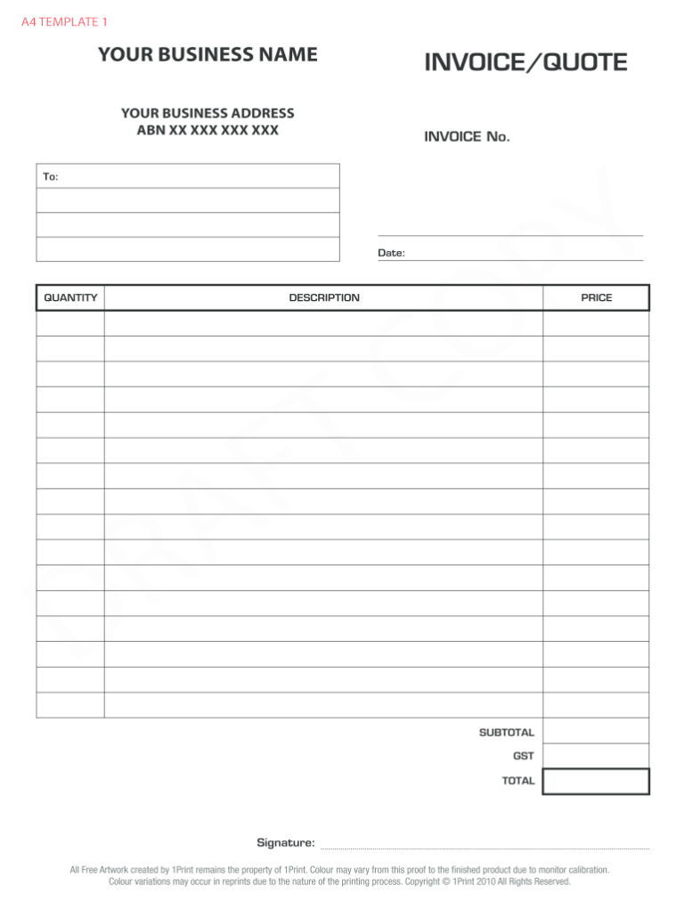 Tax Invoice Template Fill Out Sign Share Online PdfFiller