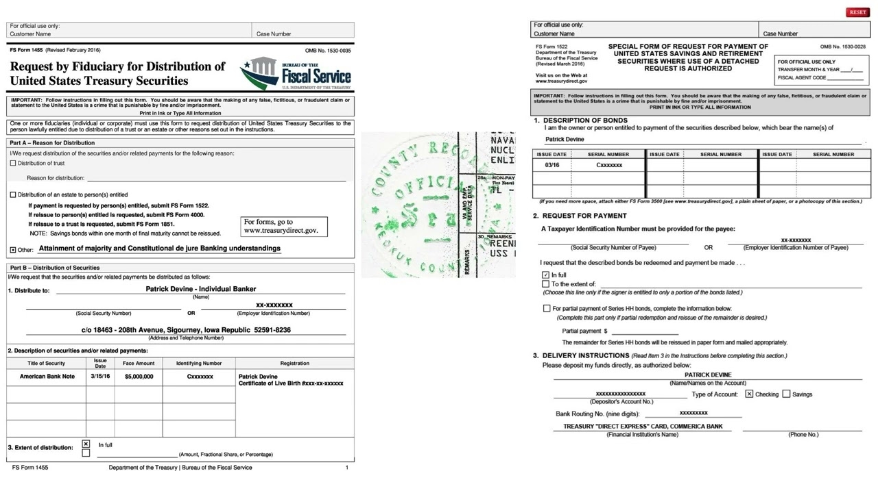 Treasury Direct Forms SAV 1455 SAV 1522 County Seal YouTube