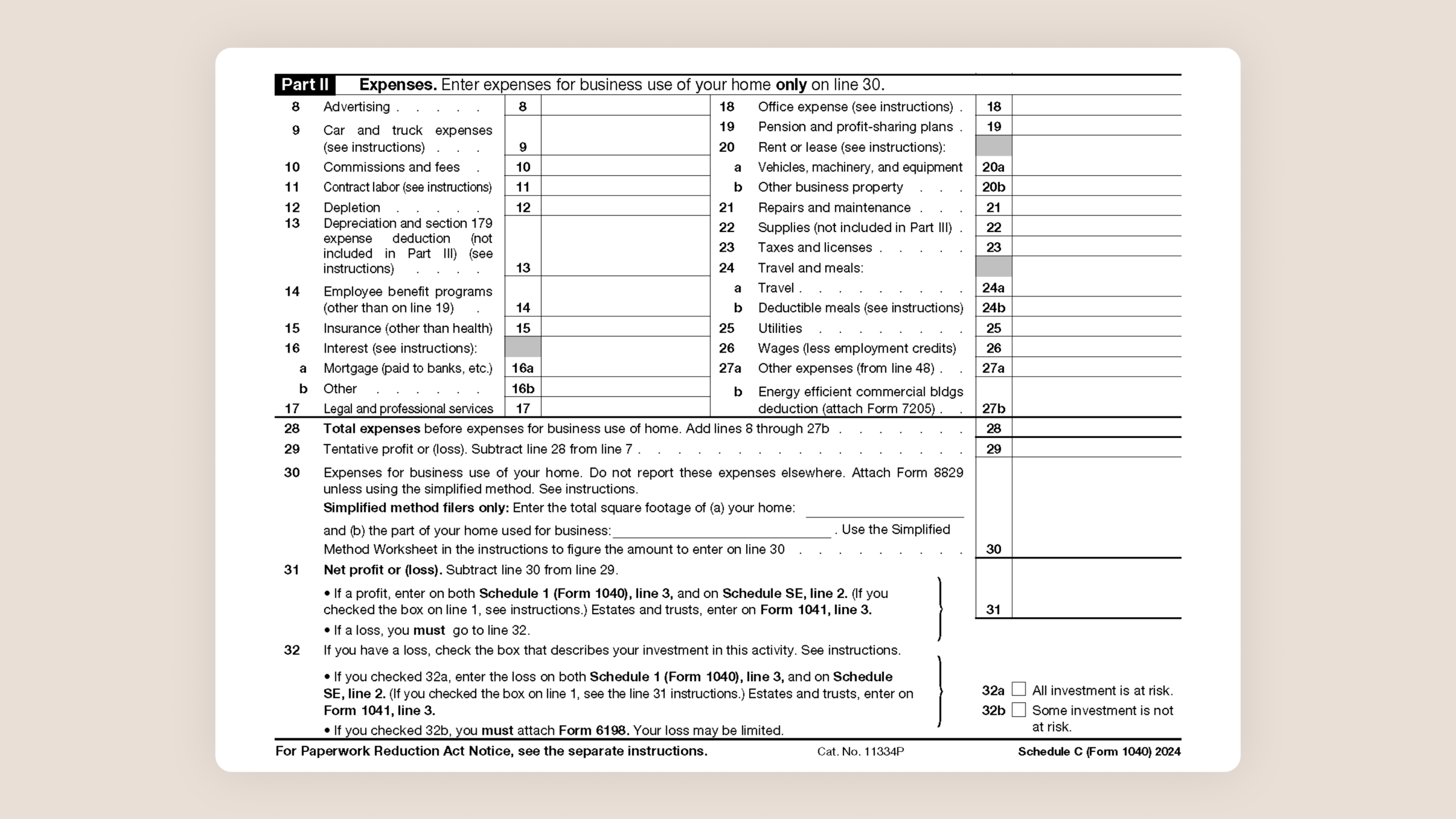 schedule c tax form 2024 printable schedule c tax form 2024 printable