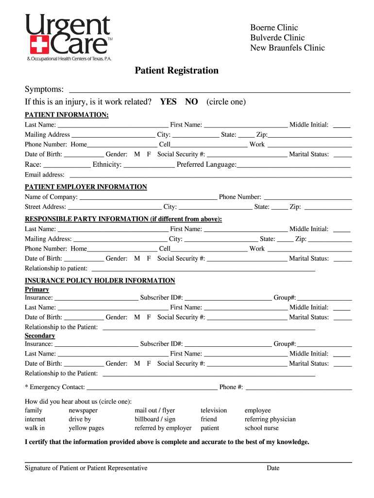 Urgent Care Forms Fill Out Sign Online DocHub