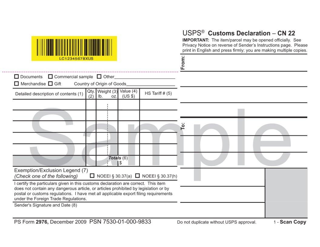 usps printable customs form usps printable customs form
