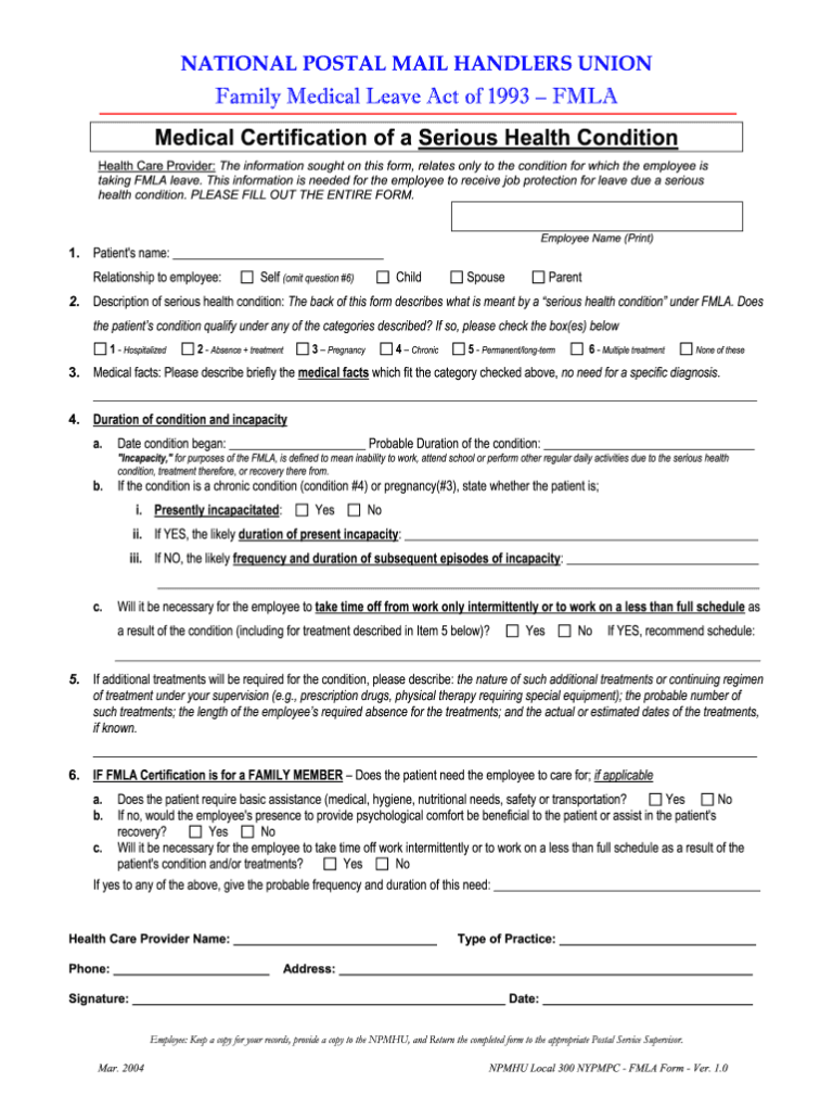 Usps Fmla Forms Fill Out Sign Online DocHub