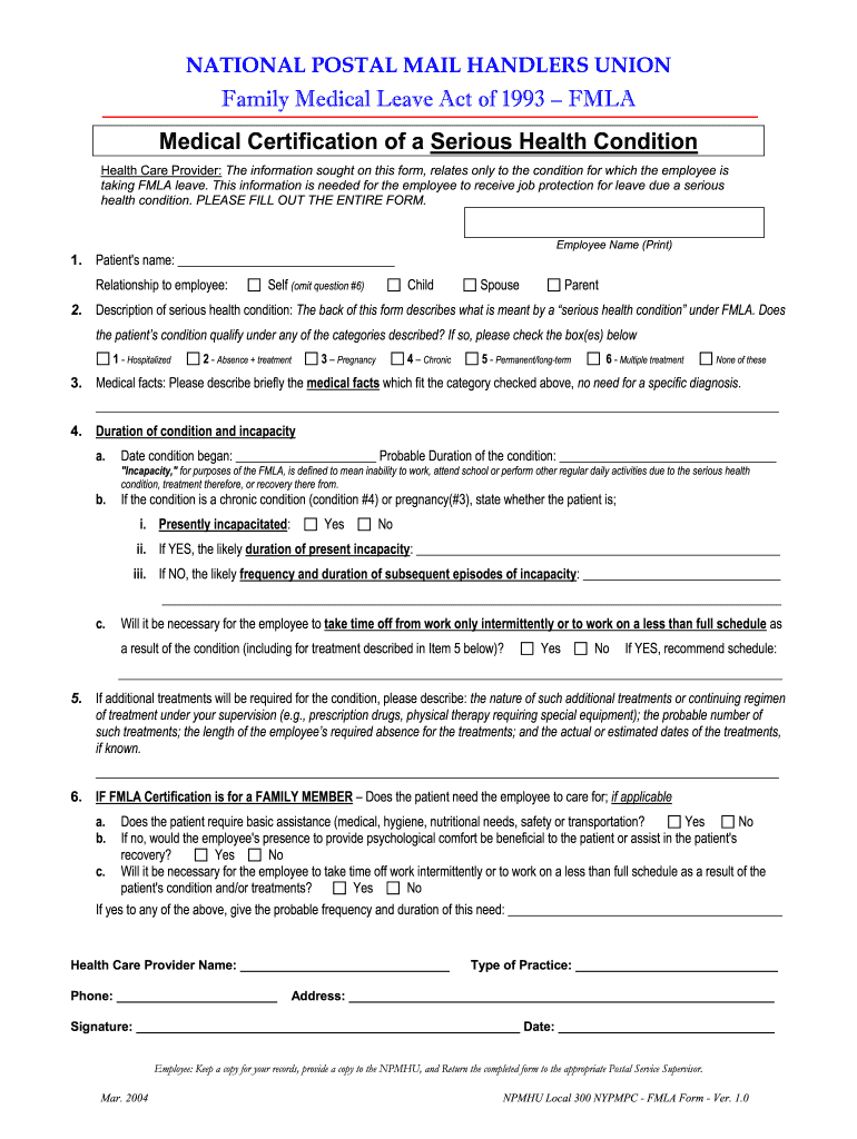 Usps Fmla Forms Fill Out Sign Online DocHub
