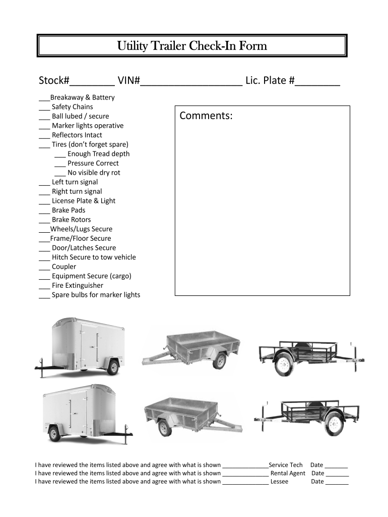 Utility Trailer Check In Form Fill Out Sign Share Online PdfFiller Utility Trailer Check In Form Fill Out Sign Share Online PdfFiller