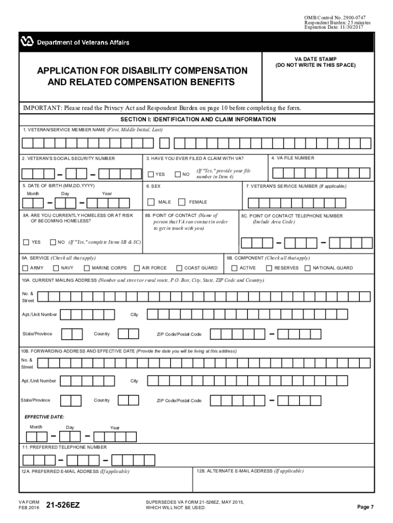 Va Form 21 526ez Printable Fill Out Sign Online DocHub