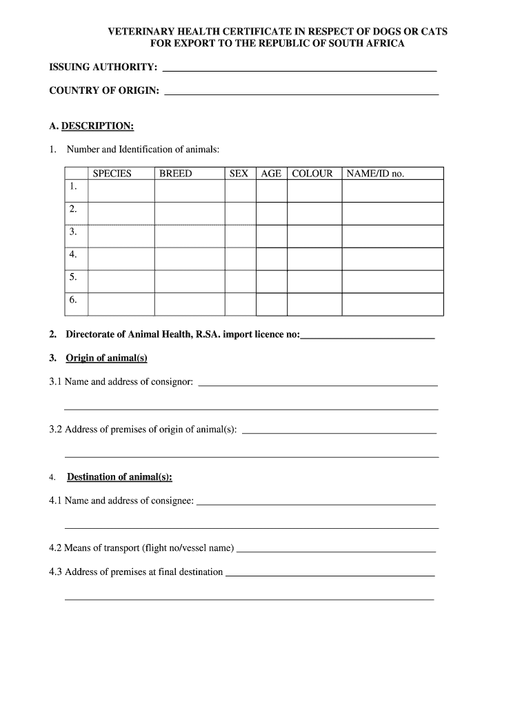 Veterinary Health Certificate Fill Out Sign Share Online PdfFiller Veterinary Health Certificate Fill Out Sign Share Online PdfFiller