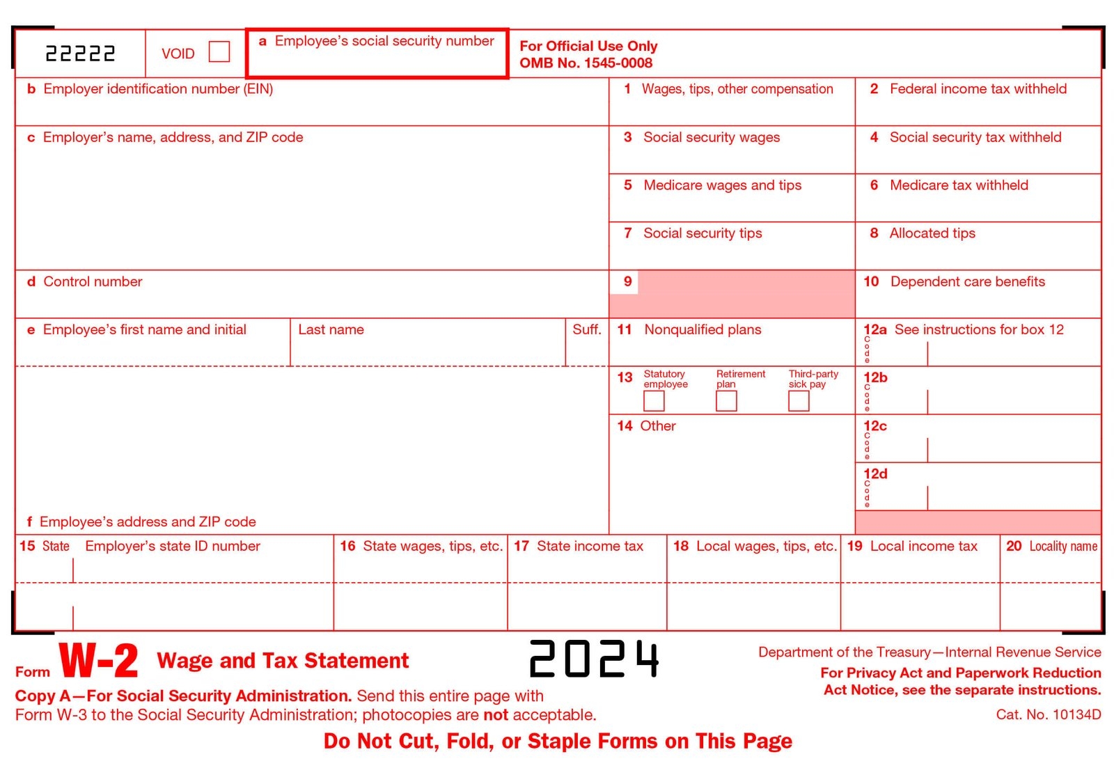 W2 Form Generate Printable W2 Form Online At StubCreator W2 Form Generate Printable W2 Form Online At StubCreator