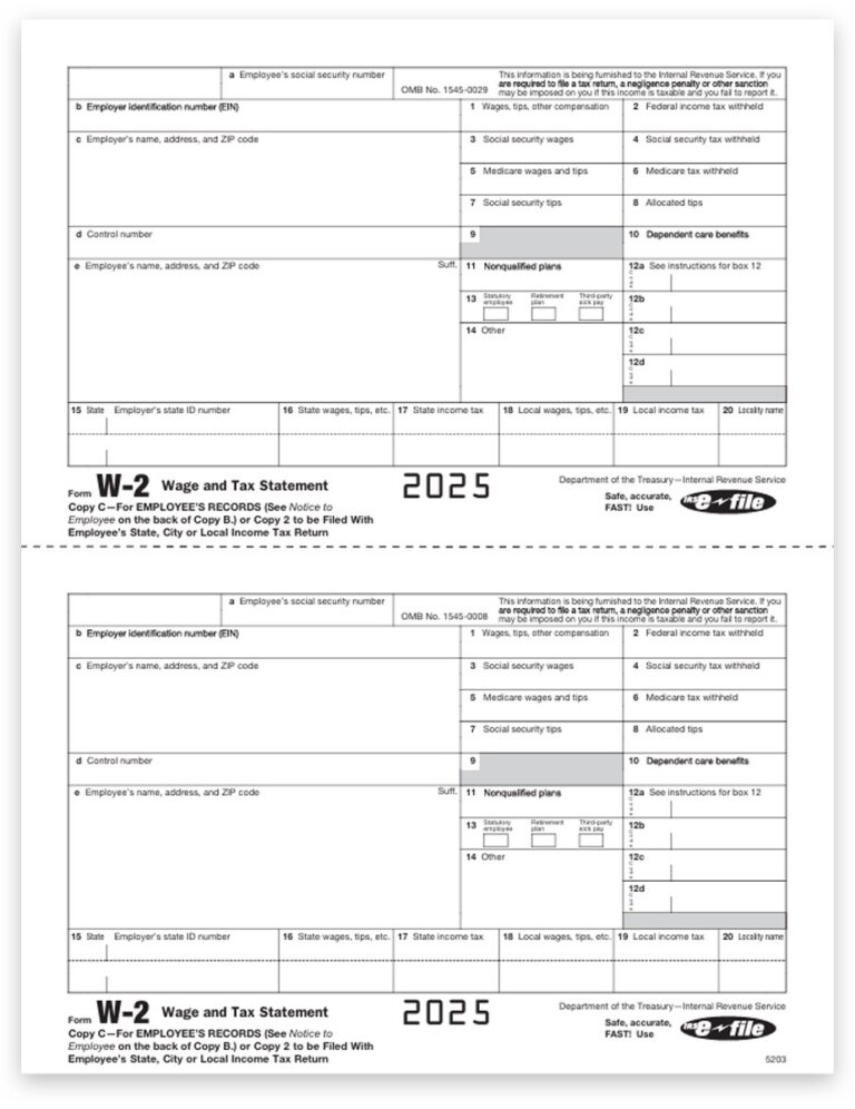 W2 Tax Form Sets Official IRS W 2 Forms Discount Tax Forms