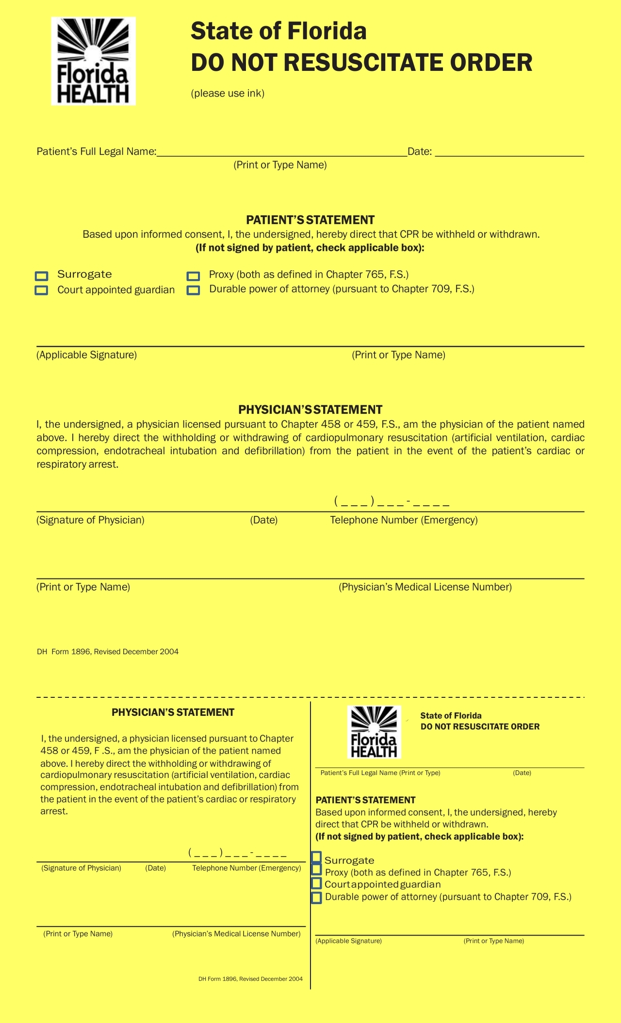 What Is A DNR DNRO Free DNR Form Florida