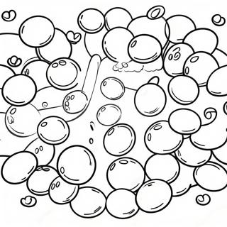 Finished rainbow skittles coloring page on table