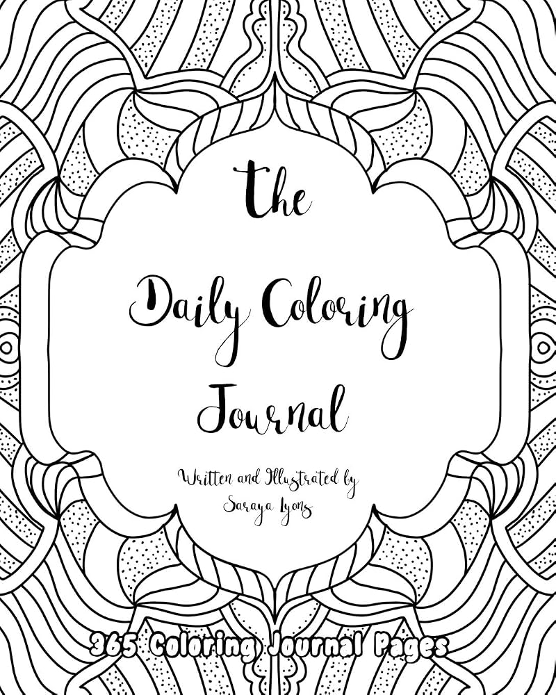 Coloring tools arranged beside a ready coloring page.