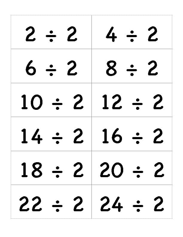 Printable layout of flashcard packets