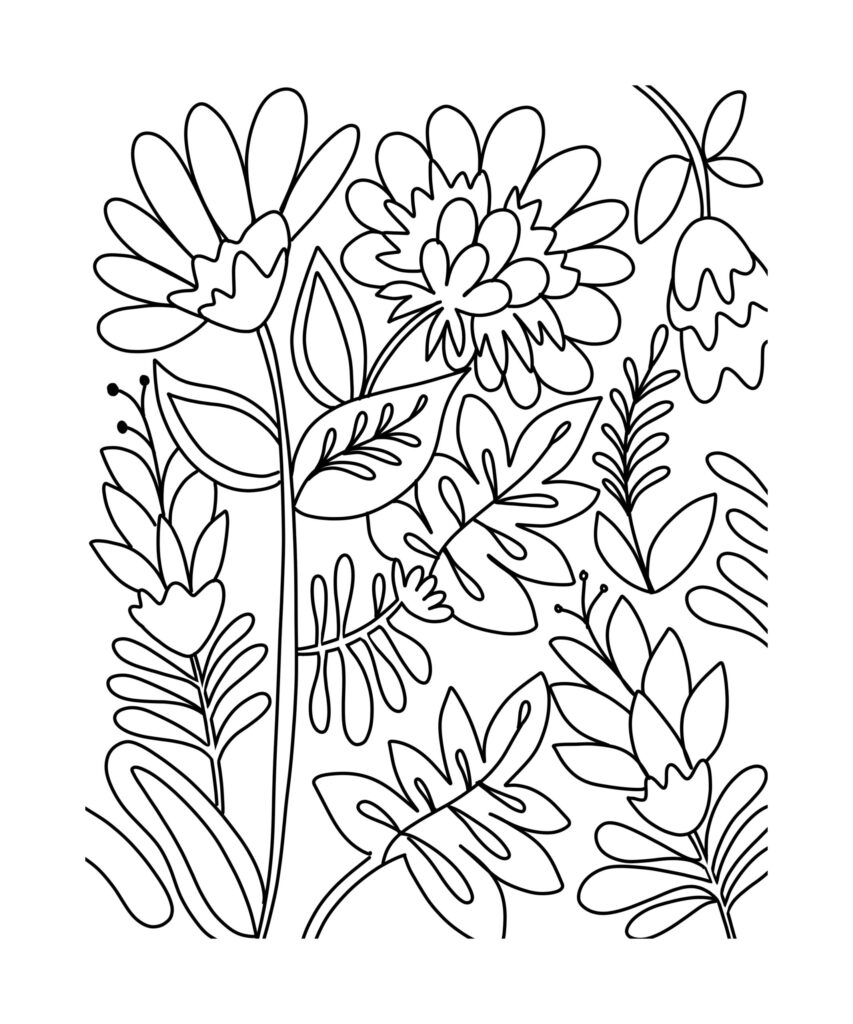 Layout sketch showing color blocks before painting