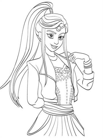 Mal coloring page from Descendants 3
