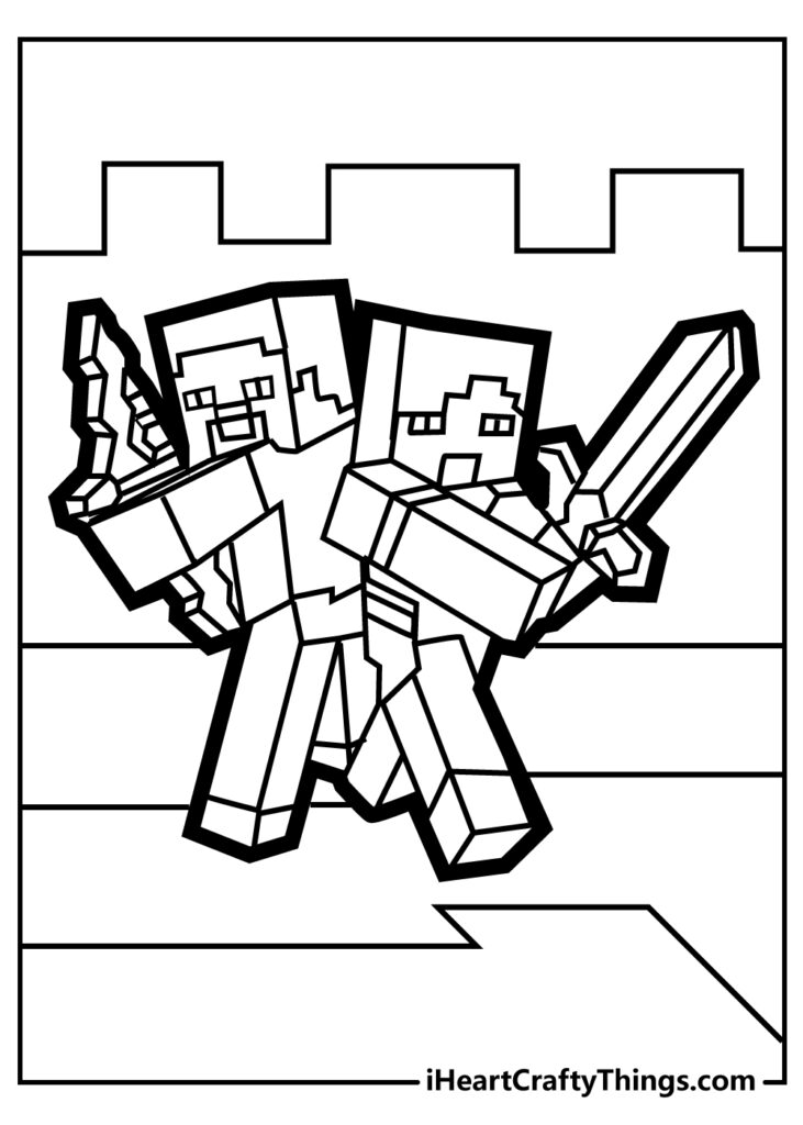Treehouse village design coloring page