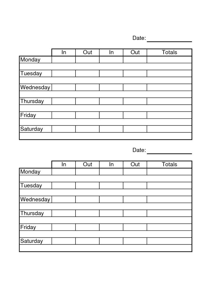 Row of printed time sheets aligned in a folder