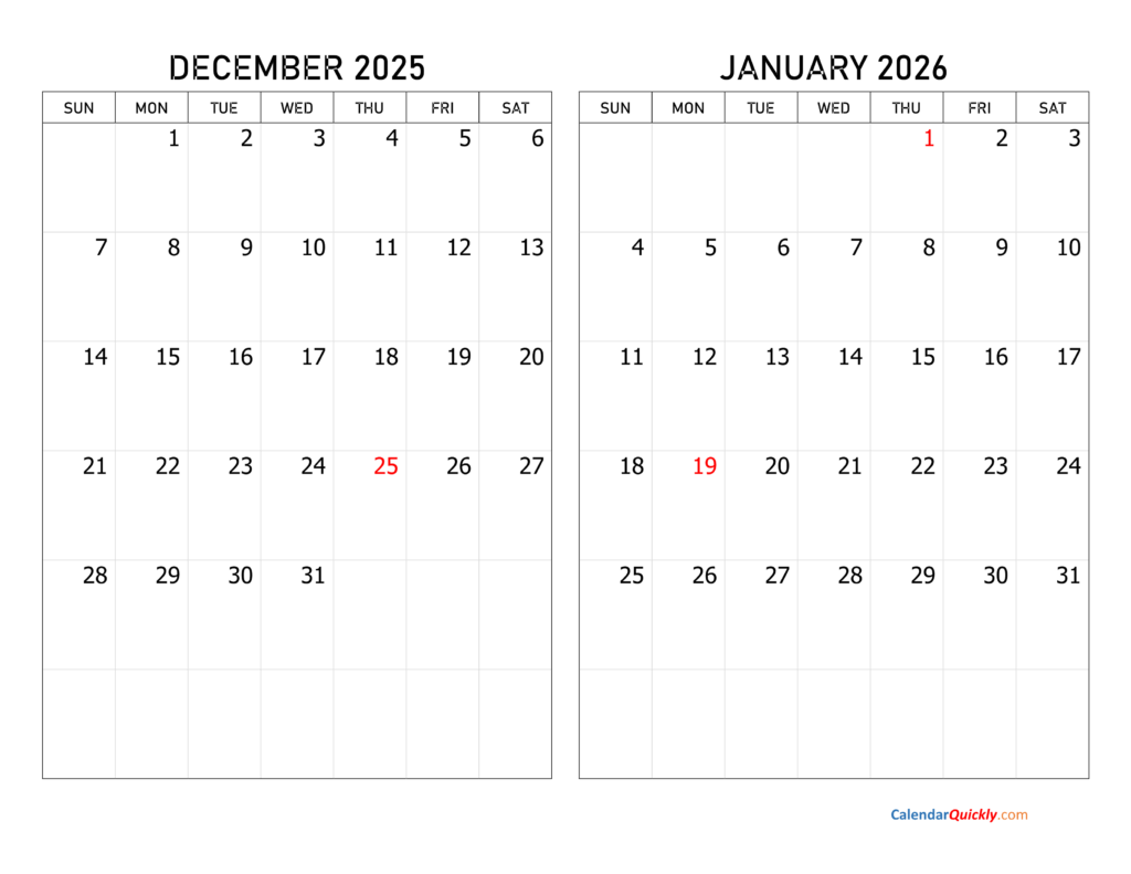 Hands marking tasks on a January calendar