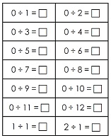 Teacher guiding students with division flashcards on a table