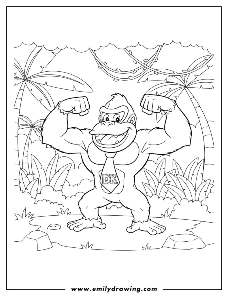 Finished donkey kong color page displayed on table