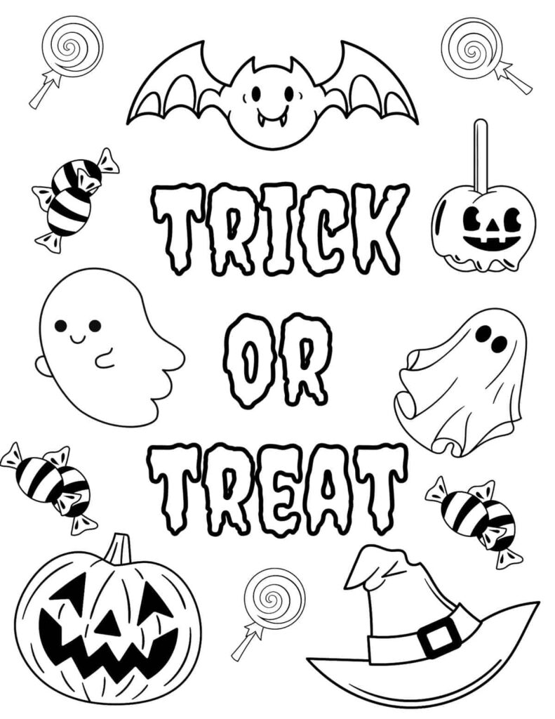 Child coloring pumpkin faces with crayons