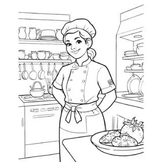 Young artist fills in pantry items illustration